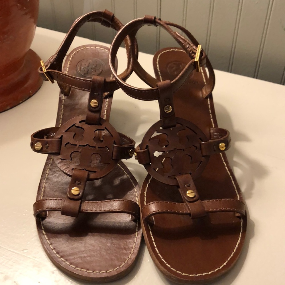 Tory Burch wedge brown sandals